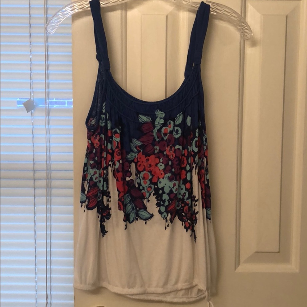 Floral tank top with tie on side